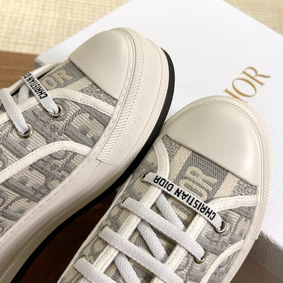 Dior Gray Sneakers with Rubber Toe Cap and Canvas Upper - Picture 7 of 9